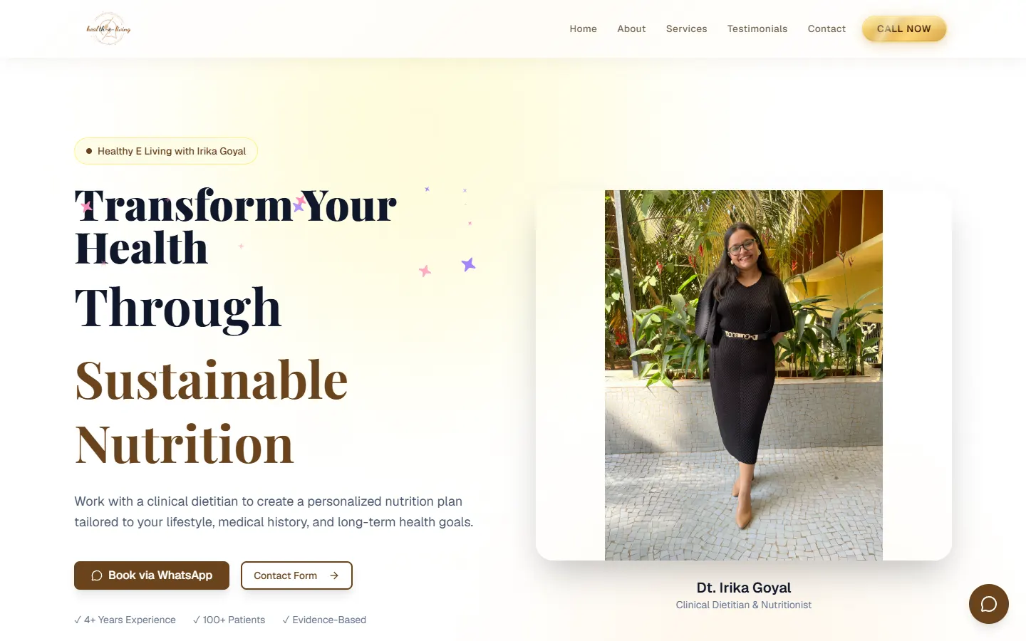 Home page of Healthy E-Living